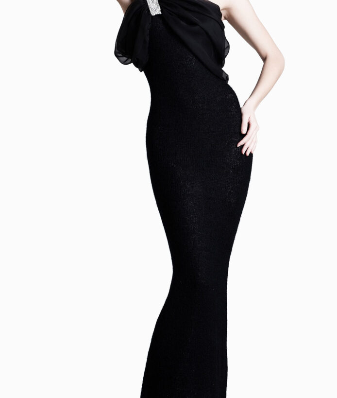 Elegant Long Black Dress - Image 2